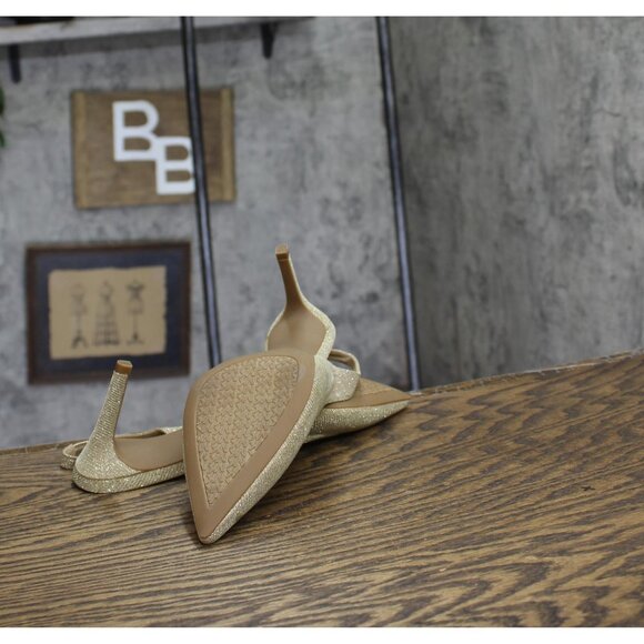 Michael Michael Kors Womens Alina Flex Sling Pump Heels Pale Gold 6.5M - Picture 5 of 10